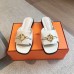 Hermes Women's Isle Sandals in White Leather Hermes Women's Isle Sandals in White Leather