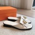 Hermes Women's Isle Sandals in White Leather Hermes Women's Isle Sandals in White Leather