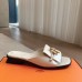 Hermes Women's Isle Sandals in White Leather Hermes Women's Isle Sandals in White Leather