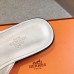 Hermes Women's Isle Sandals in White Leather Hermes Women's Isle Sandals in White Leather