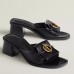 Hermes Women's Ilot 50 Sandals in Black Leather Hermes Women's Ilot 50 Sandals in Black Leather