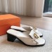Hermes Women's Ilot 50 Sandals in White Leather Hermes Women's Ilot 50 Sandals in White Leather