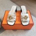 Hermes Women's Ilot 50 Sandals in White Leather Hermes Women's Ilot 50 Sandals in White Leather