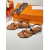 Hermes June Sandals in Brown Leather Hermes June Sandals in Brown Leather