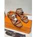 Hermes June Sandals in Brown Leather Hermes June Sandals in Brown Leather