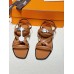 Hermes June Sandals in Brown Leather Hermes June Sandals in Brown Leather