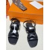 Hermes June Sandals in Black Leather Hermes June Sandals in Black Leather