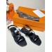 Hermes June Sandals in Black Leather Hermes June Sandals in Black Leather