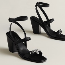 Hermes Ivresse 65 Sandals in Black Leather Hermes Ivresse 65 Sandals in Black Leather