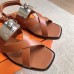 Hermes Women's Ines Sandals in Brown Leather Hermes Women's Ines Sandals in Brown Leather