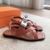 Hermes Women's Ines Sandals in Brown Leather Hermes Women's Ines Sandals in Brown Leather