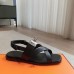 Hermes Women's Ines Sandals in Black Leather Hermes Women's Ines Sandals in Black Leather