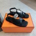Hermes Women's Ines Sandals in Black Leather Hermes Women's Ines Sandals in Black Leather