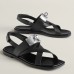Hermes Women's Ines Sandals in Black Leather Hermes Women's Ines Sandals in Black Leather