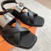 Hermes Women's Ines Sandals in Black Leather Hermes Women's Ines Sandals in Black Leather