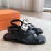 Hermes Women's Ines Sandals in Black Leather Hermes Women's Ines Sandals in Black Leather