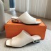 Hermes Women's Idole Sandals in White Leather Hermes Women's Idole Sandals in White Leather