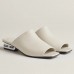 Hermes Women's Idole Sandals in White Leather Hermes Women's Idole Sandals in White Leather