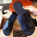 Hermes Men's Izmir Sandals In Blue Saphir Epsom Calfskin Hermes Men's Izmir Sandals In Blue Saphir Epsom Calfskin