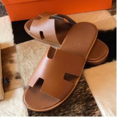 Hermes Men's Izmir Sandals In Gold Epsom Calfskin Hermes Men's Izmir Sandals In Gold Epsom Calfskin
