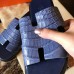 Hermes Men's Izmir Sandals In Blue Matte Niloticus Crocodile Leather Hermes Men's Izmir Sandals In Blue Matte Niloticus Crocodile Leather