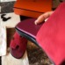 Hermes Men's Izmir Sandals In Bordeaux Suede Calfskin Hermes Men's Izmir Sandals In Bordeaux Suede Calfskin