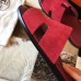 Hermes Men's Izmir Sandals In Bordeaux Suede Calfskin Hermes Men's Izmir Sandals In Bordeaux Suede Calfskin