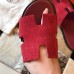 Hermes Men's Izmir Sandals In Bordeaux Suede Calfskin Hermes Men's Izmir Sandals In Bordeaux Suede Calfskin