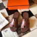 Hermes Men's Izmir Sandals In Brown Swift Calfskin Hermes Men's Izmir Sandals In Brown Swift Calfskin