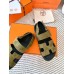 Hermes Men's Genius Sandals In Green Suede Calfskin Hermes Men's Genius Sandals In Green Suede Calfskin