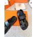 Hermes Men's Genius Sandals In Black Calfskin Hermes Men's Genius Sandals In Black Calfskin