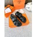 Hermes Men's Genius Sandals In Black Calfskin Hermes Men's Genius Sandals In Black Calfskin