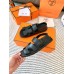 Hermes Men's Genius Sandals In Black Calfskin Hermes Men's Genius Sandals In Black Calfskin