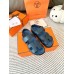 Hermes Men's Genius Sandals In Blue Calfskin Hermes Men's Genius Sandals In Blue Calfskin