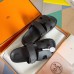 Hermes Men's Chypre Sandals in Black Calfskin Hermes Men's Chypre Sandals in Black Calfskin