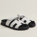 Hermes Men's Chypre Sandals in White Calfskin Hermes Men's Chypre Sandals in White Calfskin