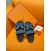 Hermes Men's Chypre Sandals in Blue Suede Calfskin Hermes Men's Chypre Sandals in Blue Suede Calfskin