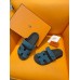 Hermes Men's Chypre Sandals in Blue Suede Calfskin Hermes Men's Chypre Sandals in Blue Suede Calfskin