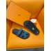 Hermes Men's Chypre Sandals in Blue Suede Calfskin Hermes Men's Chypre Sandals in Blue Suede Calfskin
