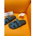 Hermes Men's Chypre Sandals in Blue Suede Calfskin Hermes Men's Chypre Sandals in Blue Suede Calfskin