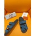 Hermes Men's Chypre Sandals in Blue Suede Calfskin Hermes Men's Chypre Sandals in Blue Suede Calfskin