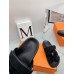 Hermes Men's Chypre Sandals in Black Suede Calfskin