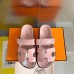 Hermes Women's Chypre Sandals In Pink Suede Calfskin