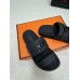 Hermes Men's Jackson Sandal in Black Calfskin