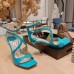 Jimmy Choo Azia 95 Sandals In Malibu Patent Leather Jimmy Choo Azia 95 Sandals In Malibu Patent Leather