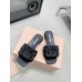 Miu Miu Women's Slides in Black Matelasse Nappa Leather Miu Miu Women's Slides in Black Matelasse Nappa Leather