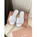 Miu Miu Women's Slides in White Matelasse Nappa Leather