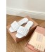 Miu Miu Women's Slides in White Matelasse Nappa Leather