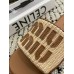 Miu Miu Women's Slides in Beige Raffia-effect Woven Fabric Miu Miu Women's Slides in Beige Raffia-effect Woven Fabric