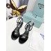 Prada Heel Sandals 85mm In Black Brushed Leather